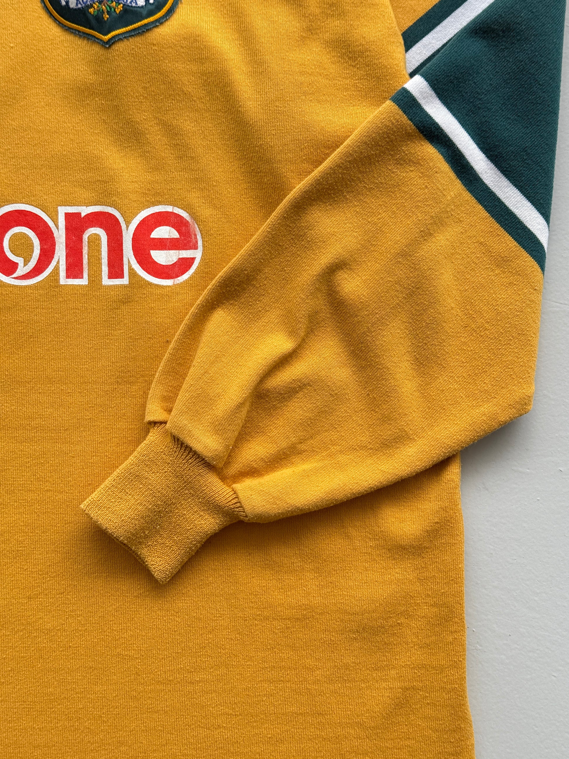 Yellow Australian Rugby 00s Vintage Canterbury Wallabies Long Sleeve Jersey - XL
