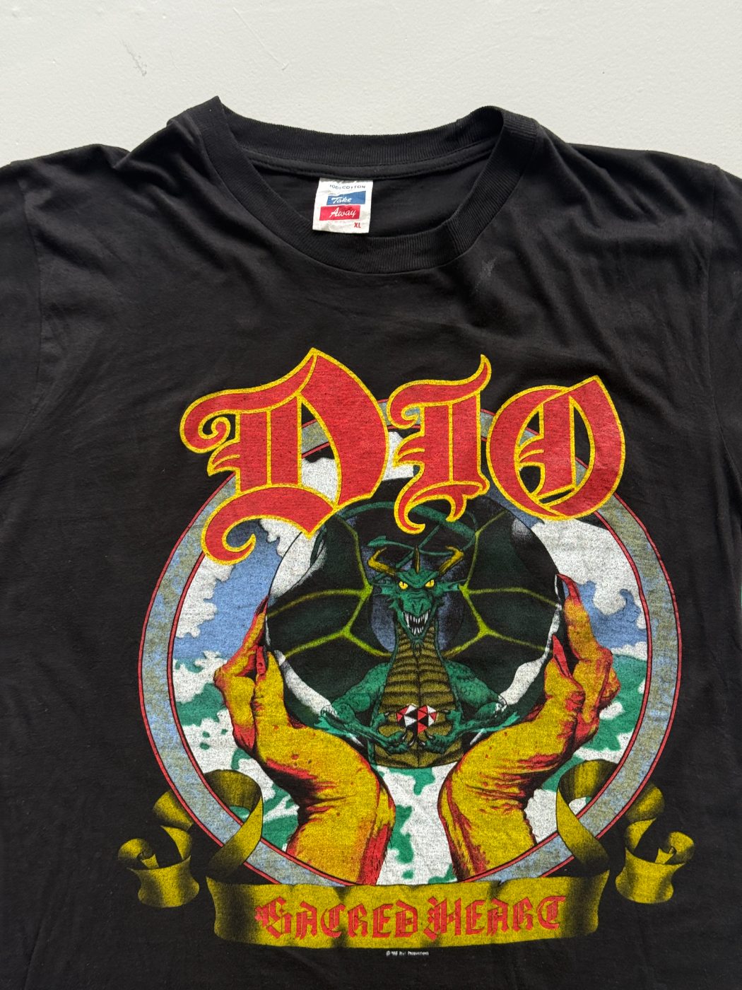 Dio Sacred Heart Euro Tour 1986 Vintage Single Stitch Band T-Shirt - Small/Mediu