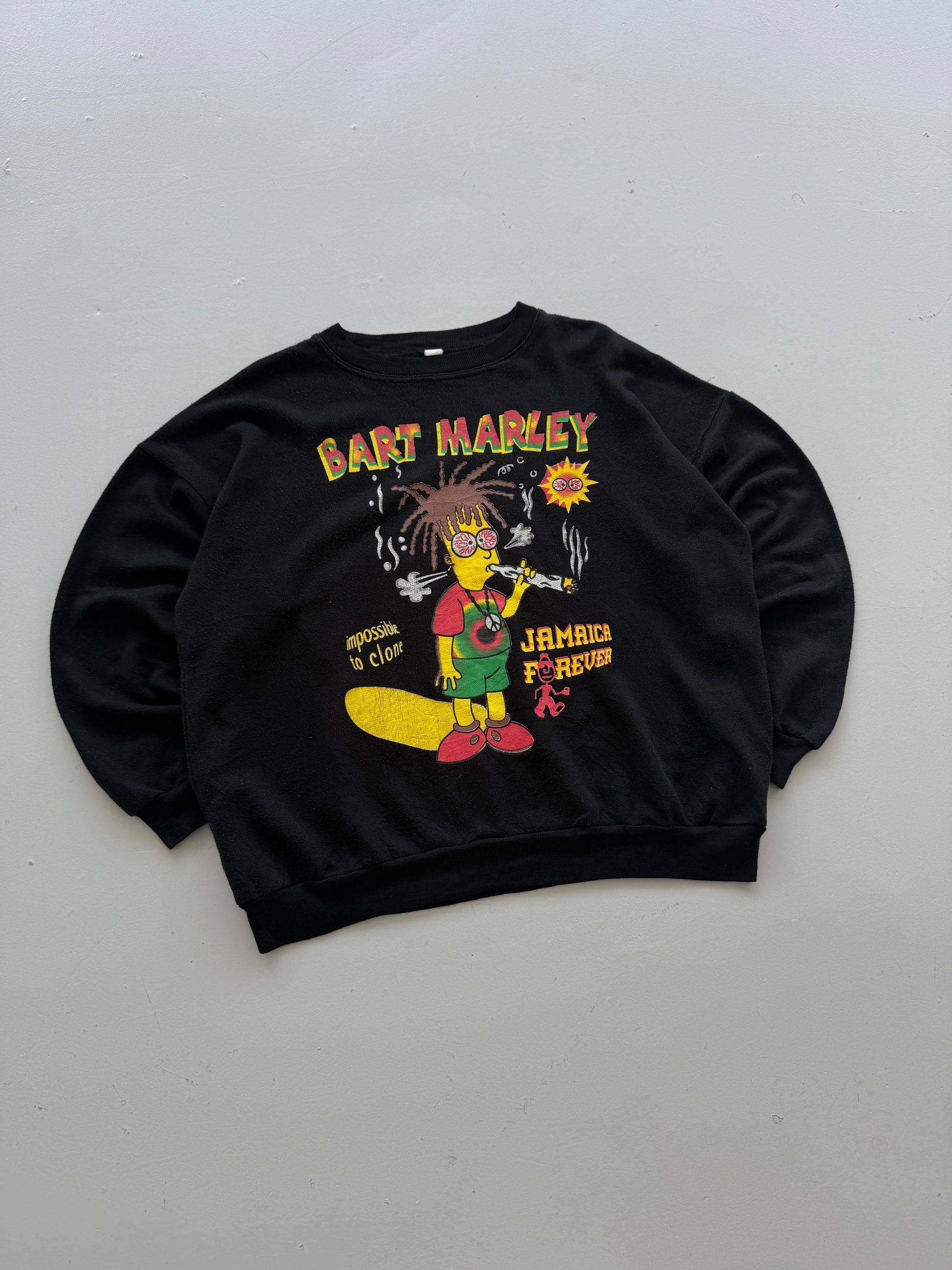 Bart Marley Simpsons Jamaica Forever 90's Vintage Graphic Sweatshirt - Large