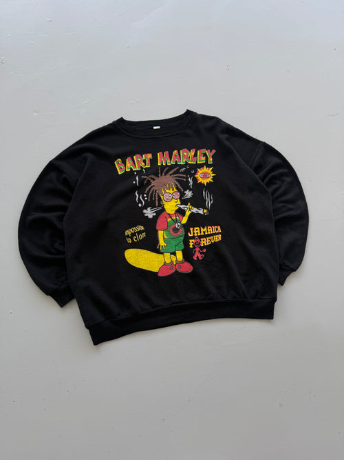 Bart Marley Simpsons Jamaica Forever 90's Vintage Graphic Sweatshirt - Large