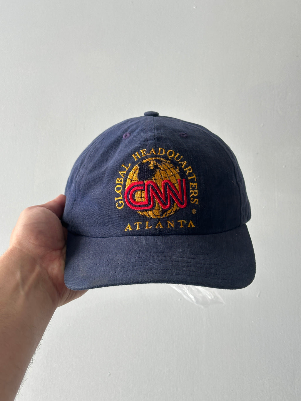 Navy CNN Global Headquarters 90's Vintage SnapBack Trucker Cap