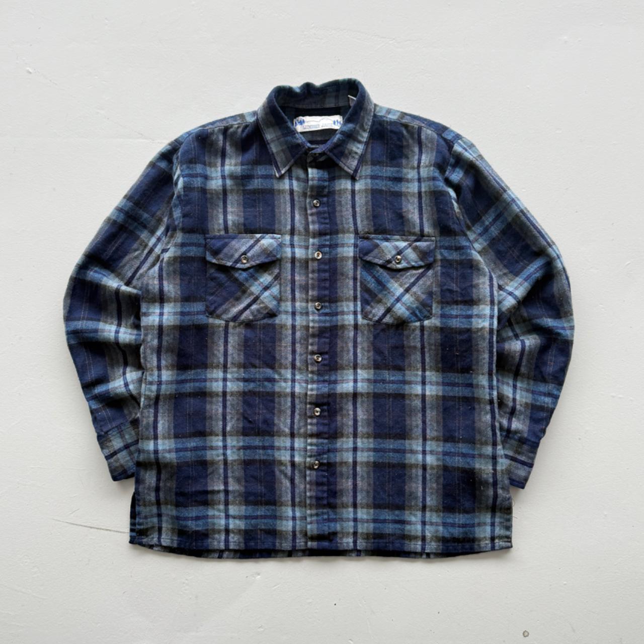 Blue Lumber Jack 80’s Vintage Flannel Long Sleeve Shirt - Medium