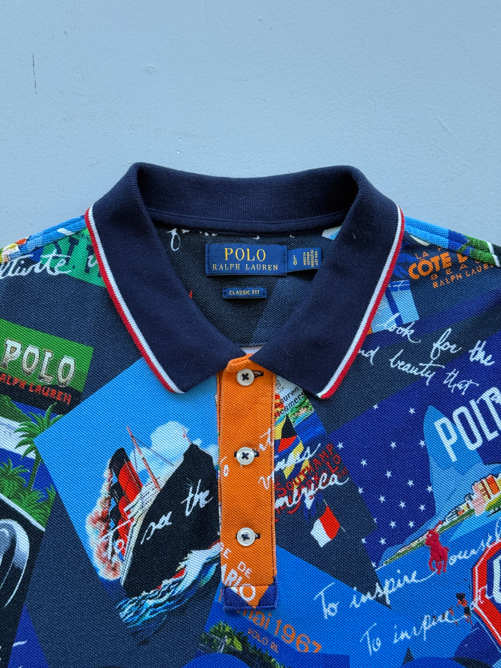 Polo Ralph Lauren Côte D'Azur All Over Print 2010's Polo Shirt - Large