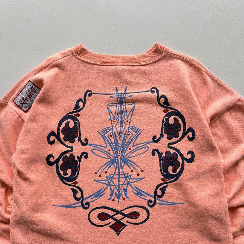 Peach 90s Vintage Surfer Graphic Sweatshirt - Medium