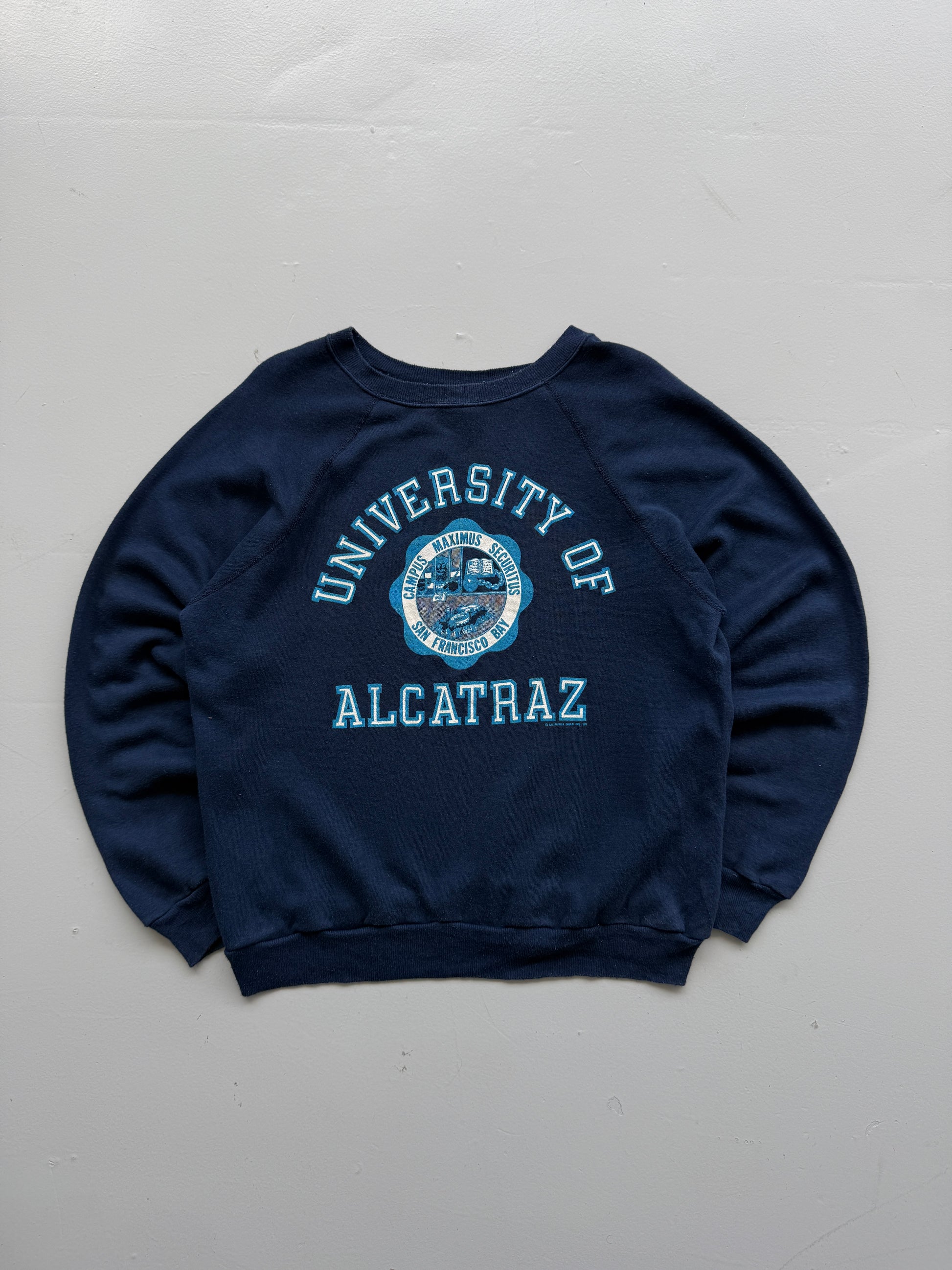 University of Alcatraz Made in USA 80's Vintage Raglan Sweatshirt - Medium