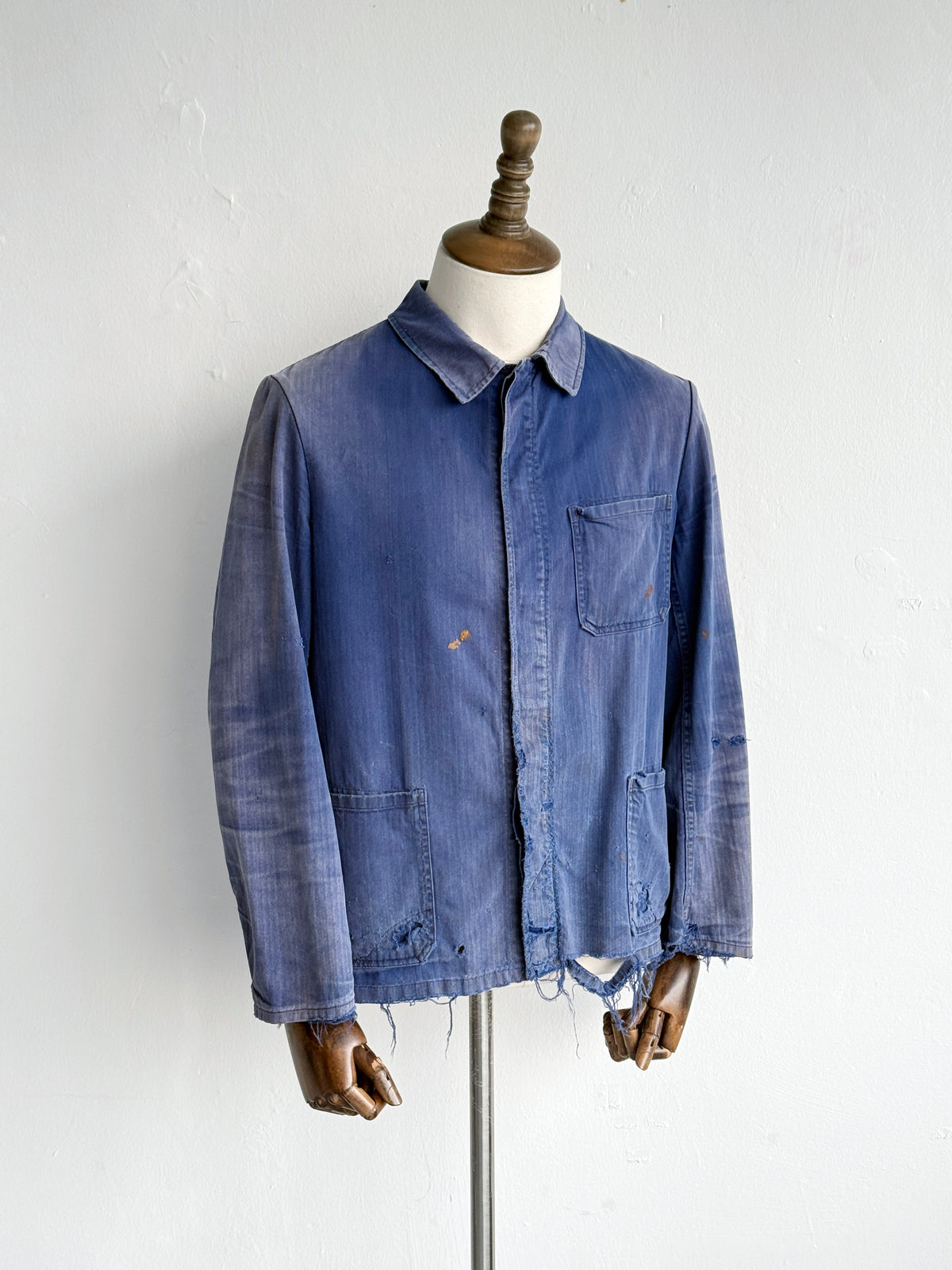 Thrashed Blue French 1950/60's Vintage Workwear Chore Jacket CH544