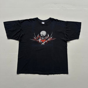 Black Tribal Skull Gothic Y2K 00s Vintage Graphic T-Shirt - 2XL