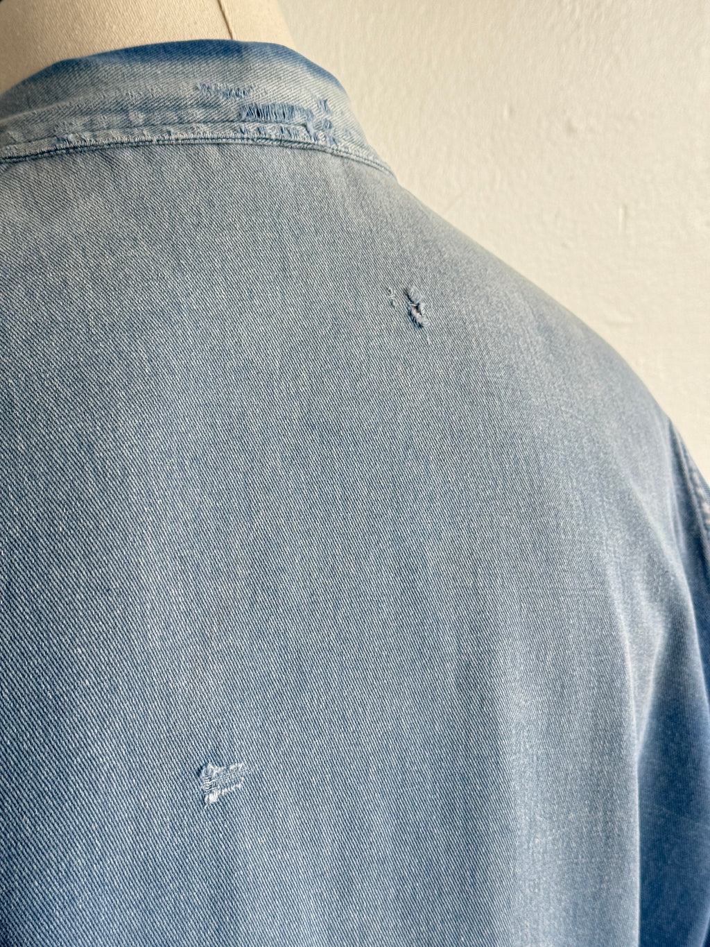 Thrashed Blue French 1960's Vintage Workwear Chore Jacket CH541 - Small