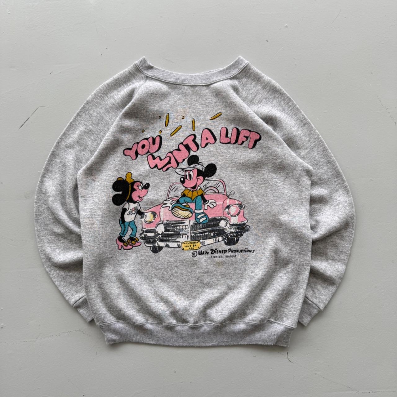 Grey Rare Mickey & Minnie Mouse 70’s Vintage Disney Graphic Sweatshirt - Small