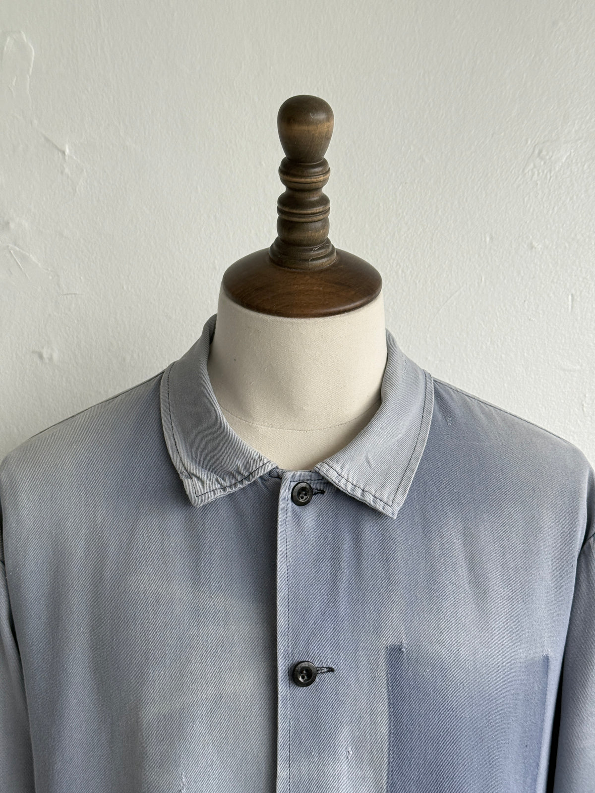 Faded Blue French 1960's Vintage Ghost Pocket Chore Jacket CH448 - Large