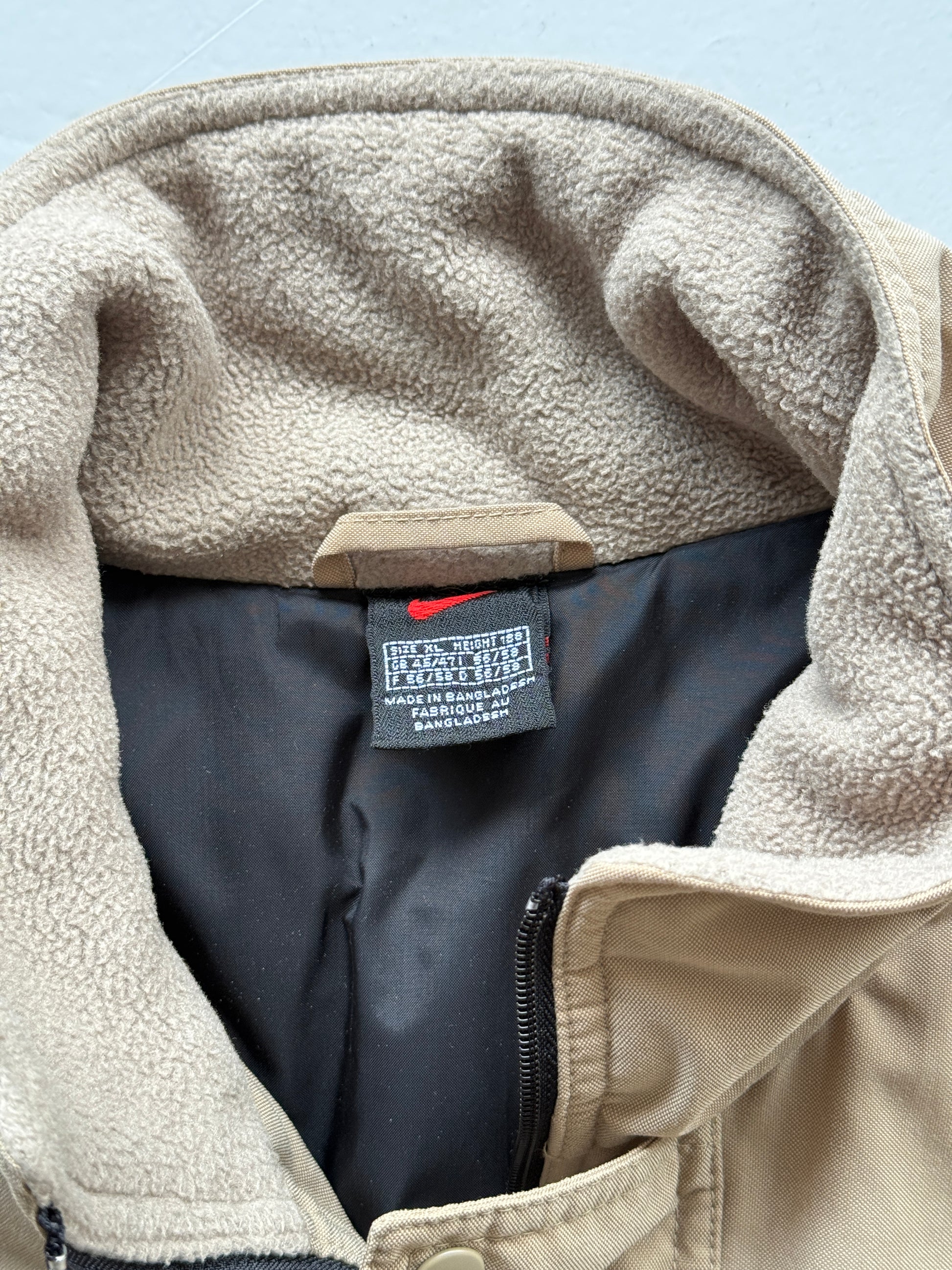 Beige Nike 00's Vintage Puffer Winter Jacket - XL