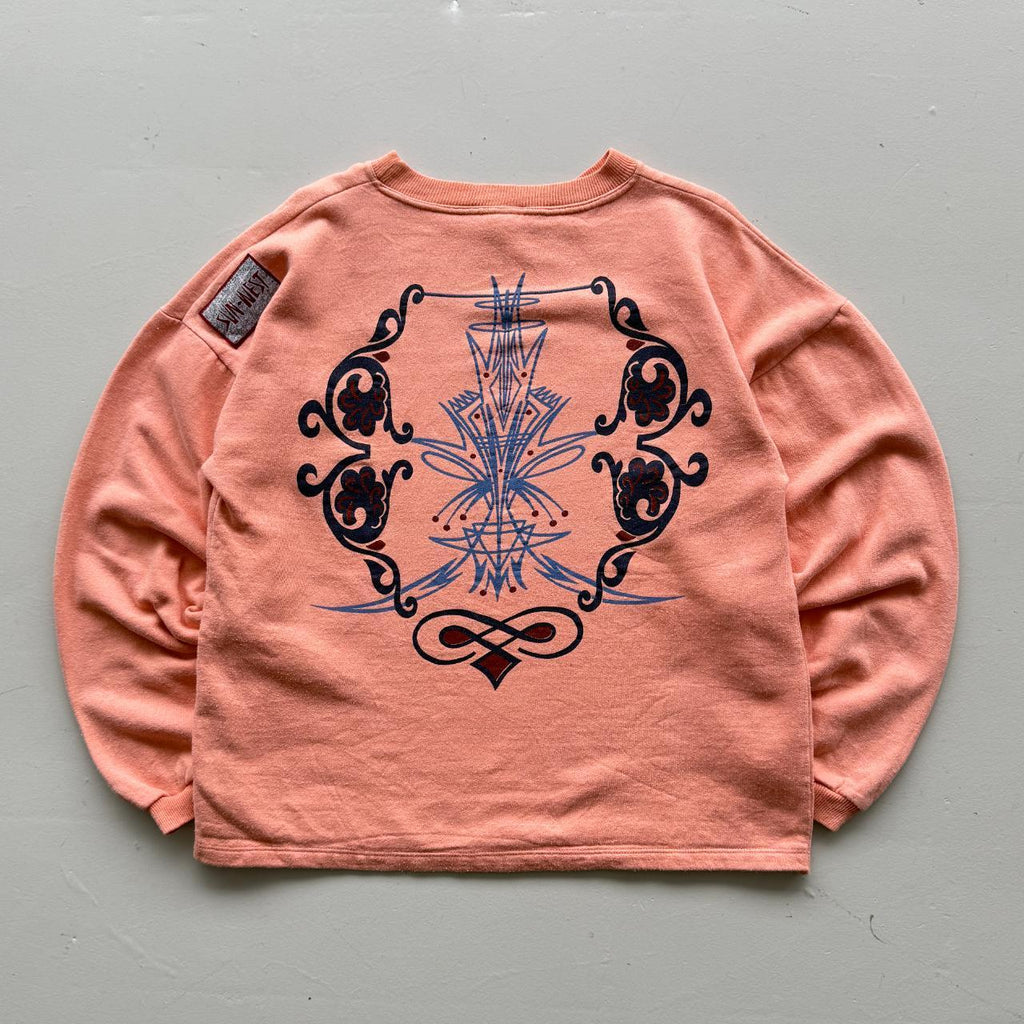 Peach 90s Vintage Surfer Graphic Sweatshirt - Medium