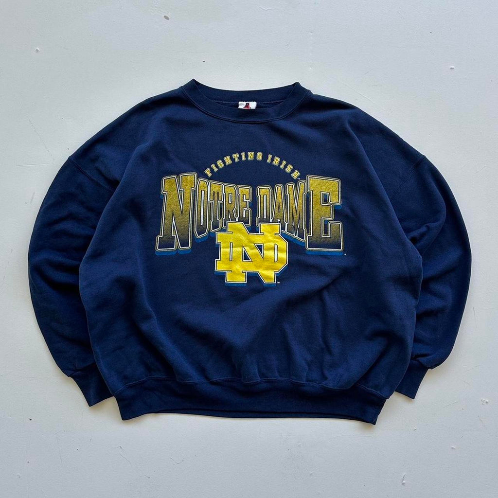 Navy Notre Dame 90s Vintage Sweatshirt - XL