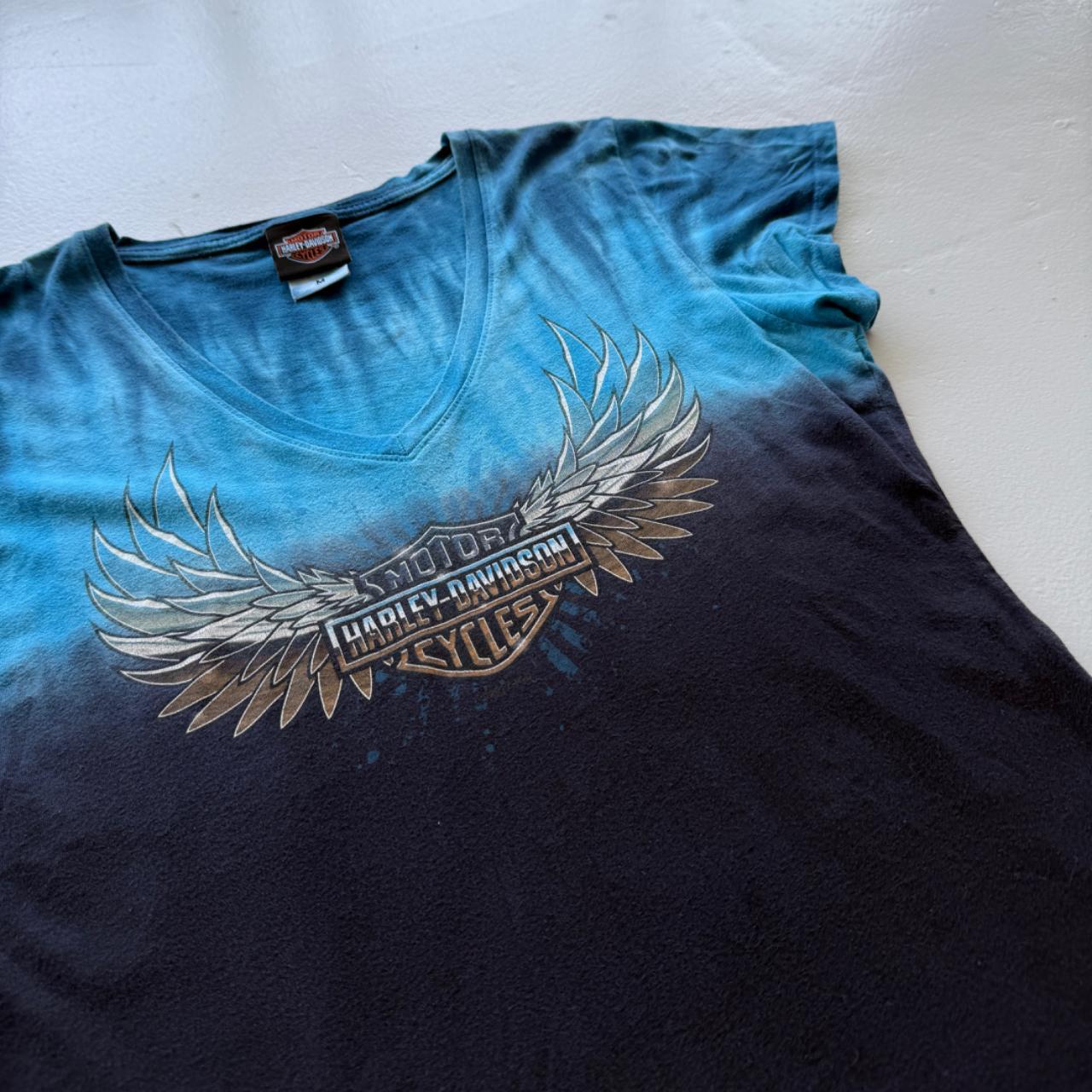 Harley Davidson 00's Y2K Tie-Die T-Shirt - Womens Medium
