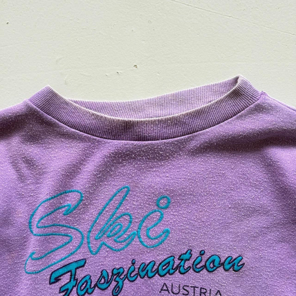 Purple Ski Fasination 80’s Vintage Skiing Graphic Sweatshirt - Large
