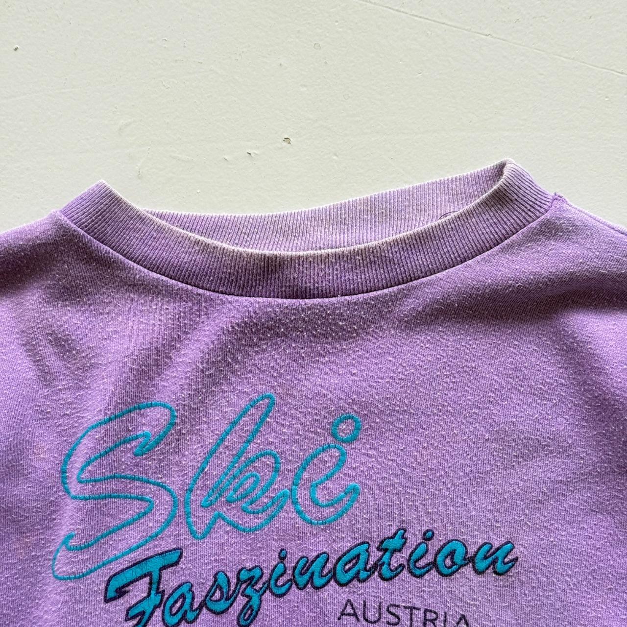 Purple Ski Fasination 80’s Vintage Skiing Graphic Sweatshirt - Large