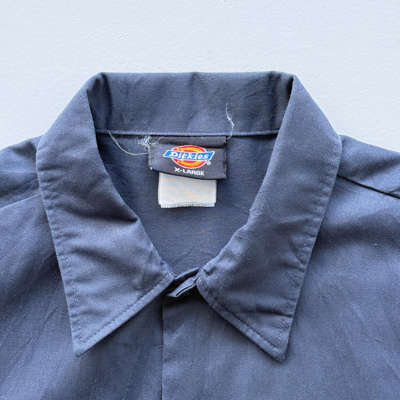 Navy Blue / Cream Dickies Workwear 90s Vintage Shirt - XL