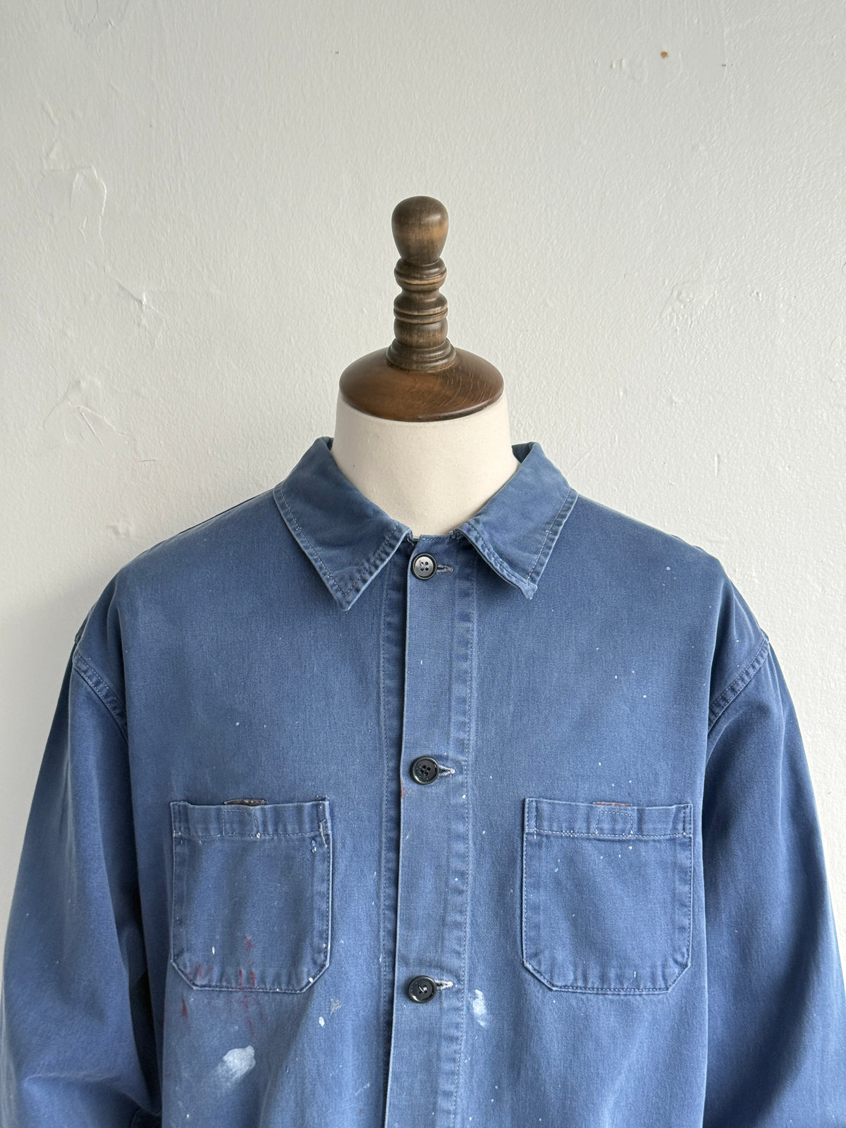 Blue French 1970's Vintage Workwear Chore Jacket CH547 - Large