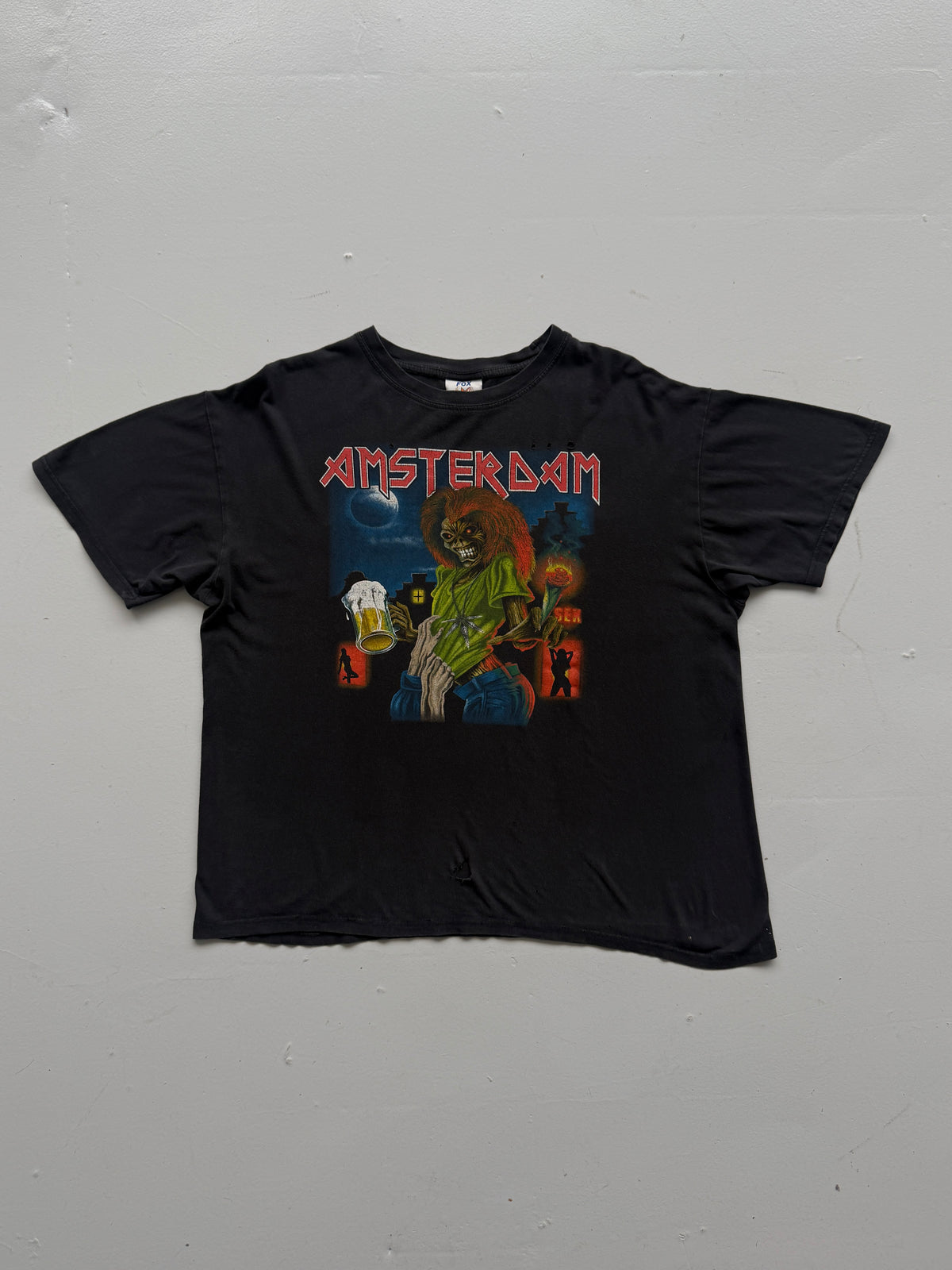Black Amsterdam Iron Maiden 2000's Vintage Graphic T-Shirt