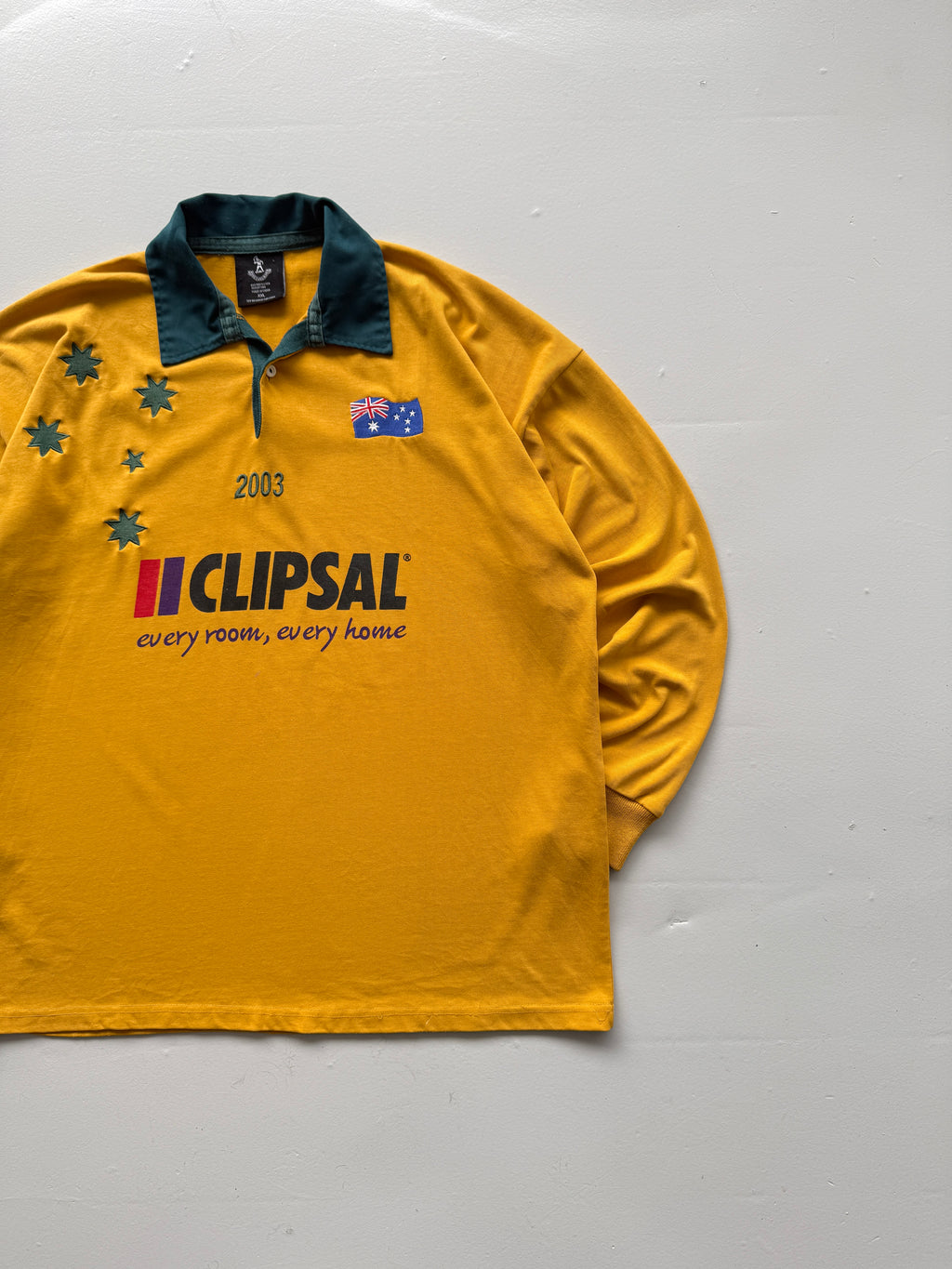 Yellow AFL Australia 90's Vintage Aussie Rules Football Long Sleeve Jersey - XL