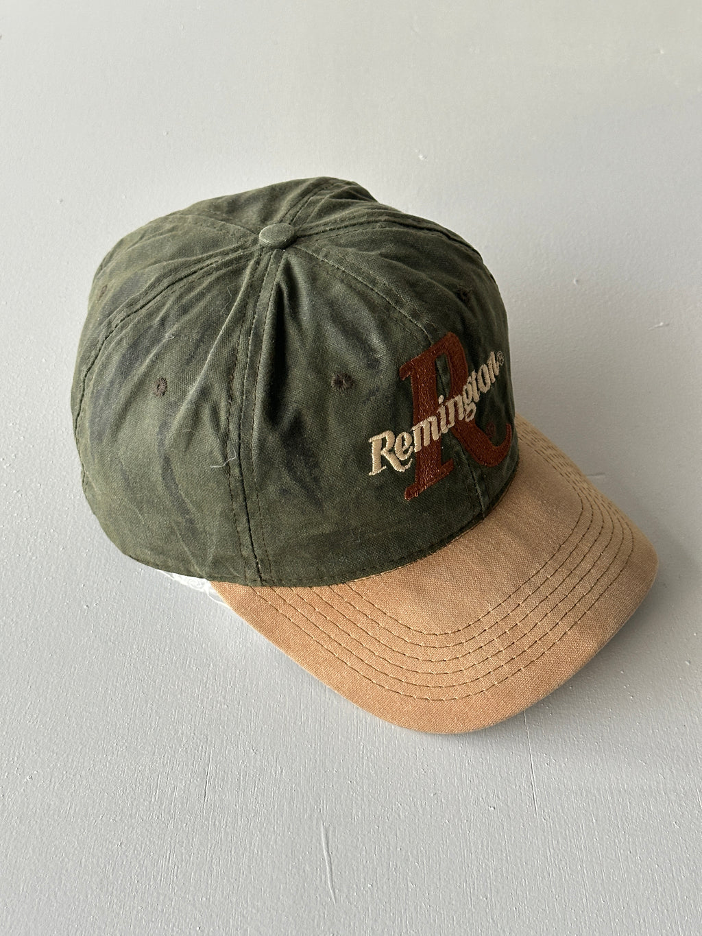 Olive / Tan Remington Firearms 90's Vintage SnapBack Trucker Cap