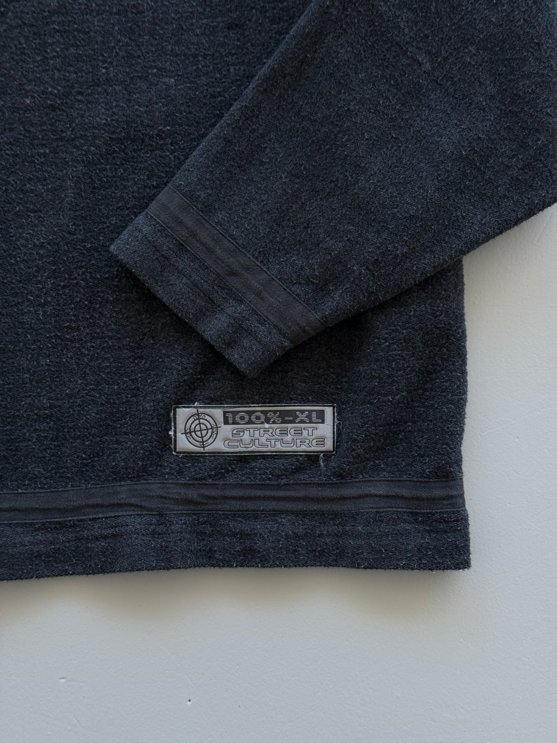 Grey Acro Polo 90's Vintage Graphic Skater Polo Sweatshirt - Medium