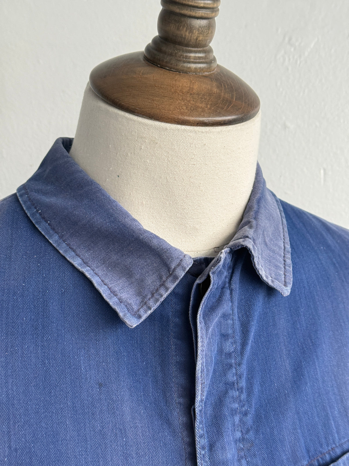Thrashed Blue French 1950/60's Vintage Workwear Chore Jacket CH544 - XS