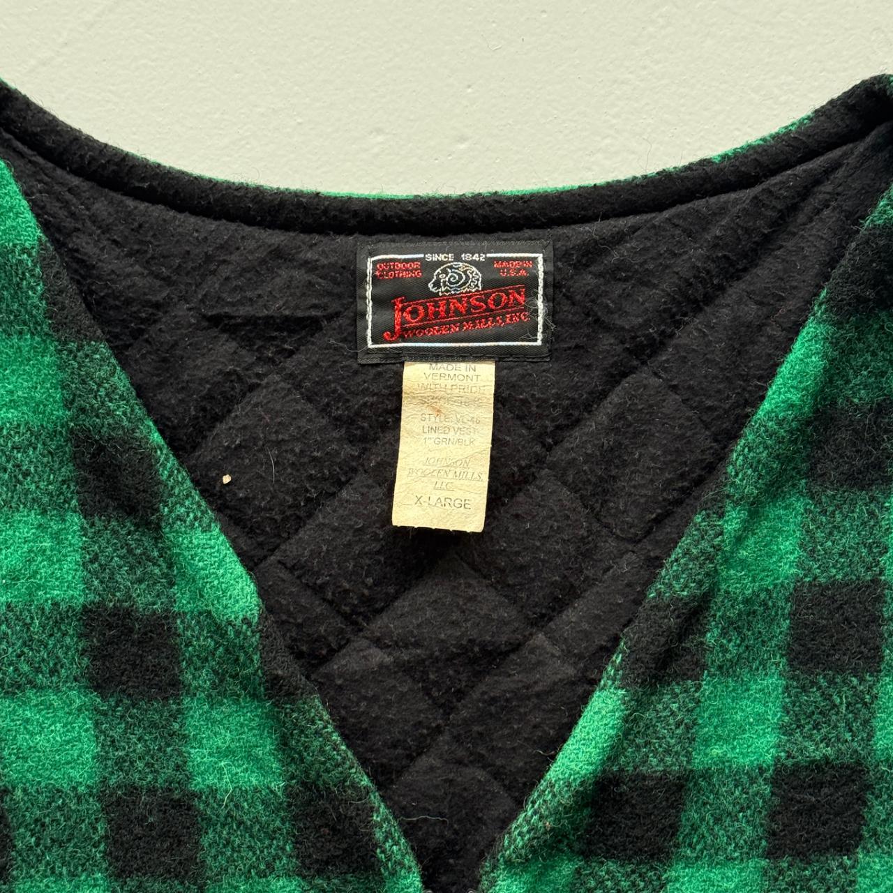 Checkered Johnson Woollen Mills 70s Vintage Buffalo Plaid Waistcoat / Vest - XL