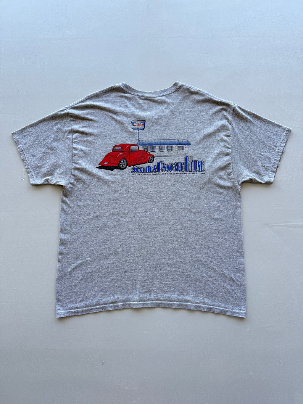 Grey Mattie's Pancake House Hot Rod 90's Vintage Graphic T-Shirt - XL