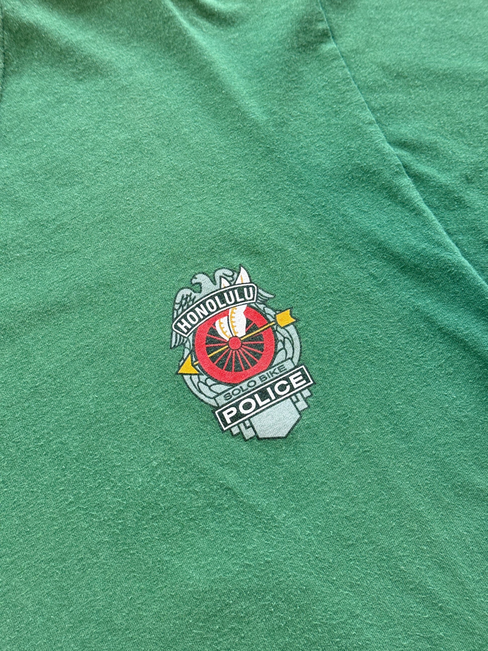 Green Honolulu Police 00's Vintage Graphic T-Shirt - Medium