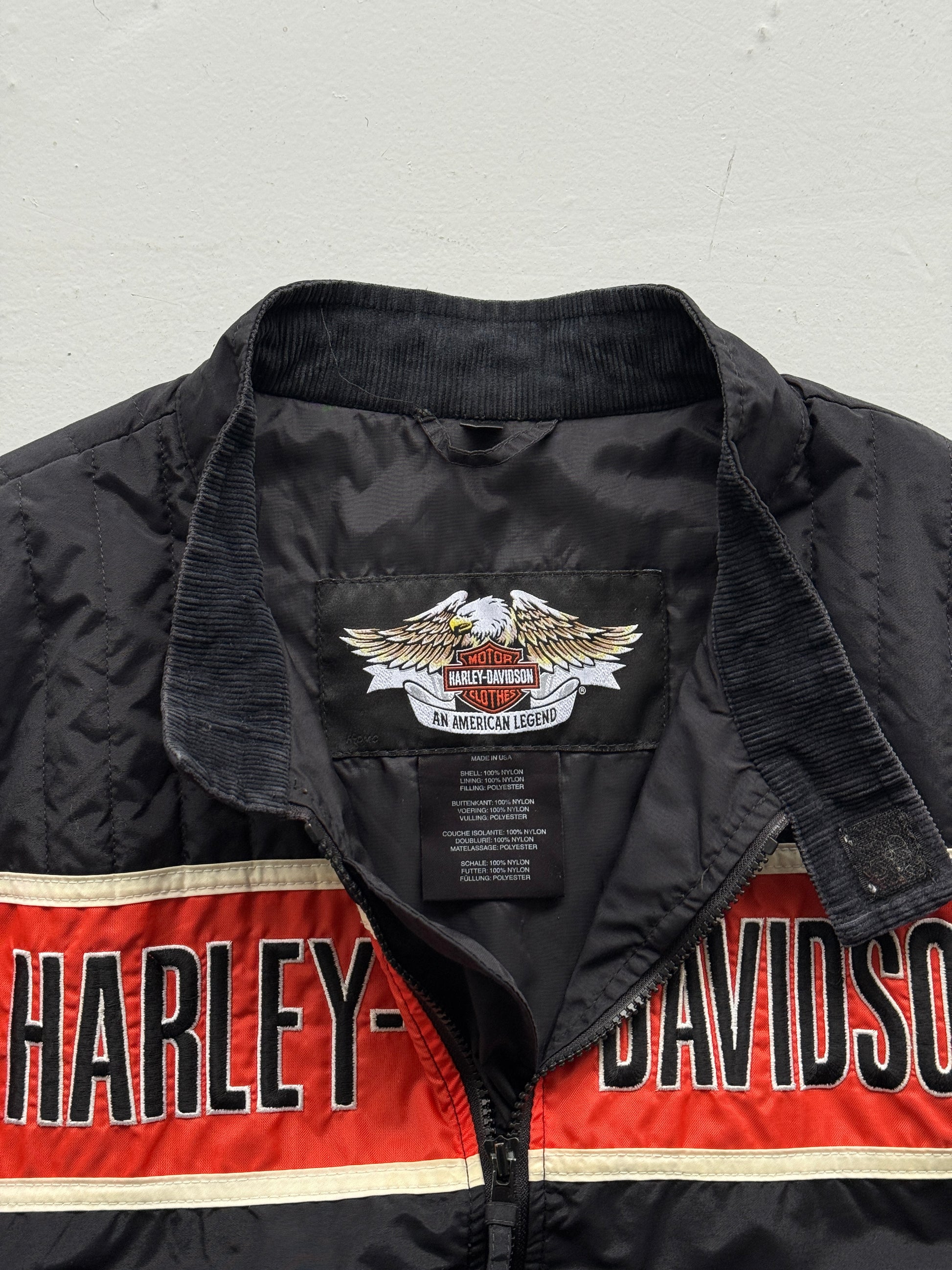 Black Harley Davidson 00's Screamin Eagle Vintage Made in USA Biker Jacket - XL