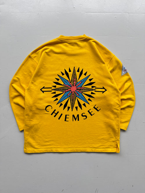 Yellow Chiemsee Surf 90's Vintage Surfer Graphic Sweatshirt Jumper - Large
