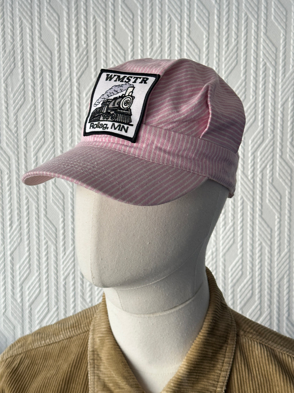 Childrens Pink WMSTR Steam Train Vintage Railroad Conductors Trucker Cap