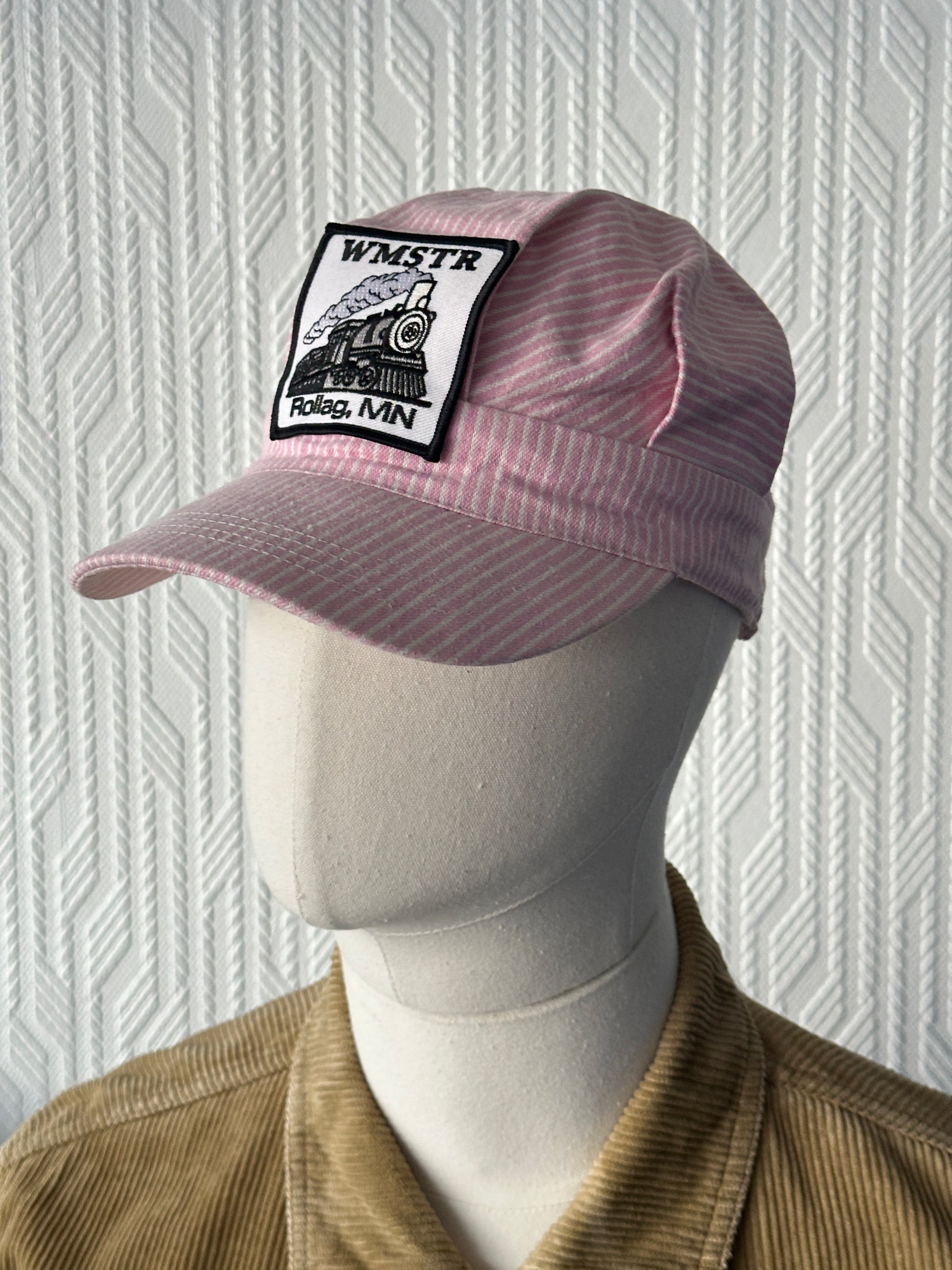 Childrens Pink WMSTR Steam Train Vintage Railroad Conductors Trucker Cap