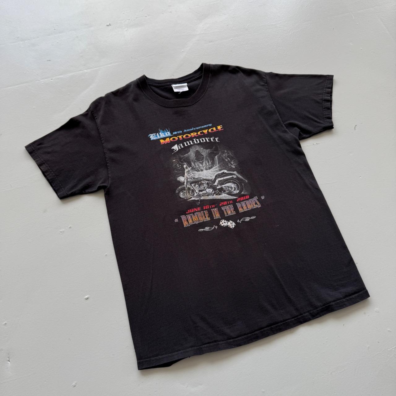 Black Elko Motorcycle Meet 00s Vintage Graphic T-Shirt - Medium