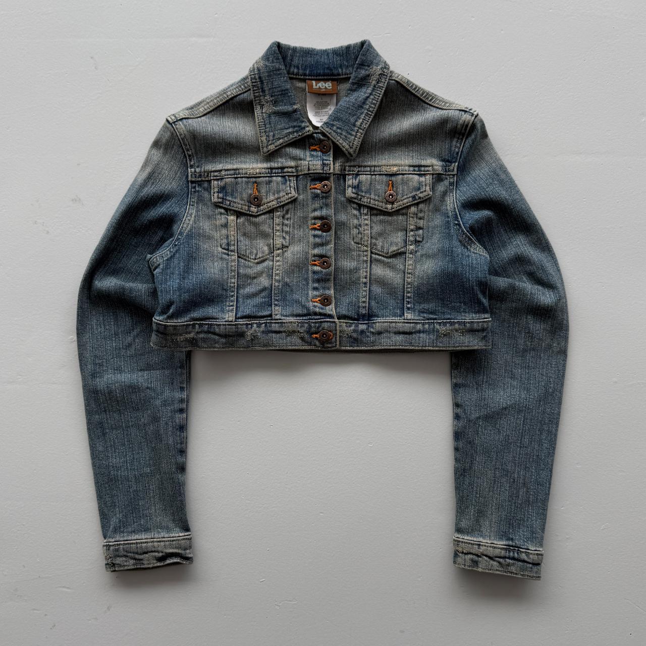 Lee Cropped Denim Vintage Y2K Jacket - Womens Size 8