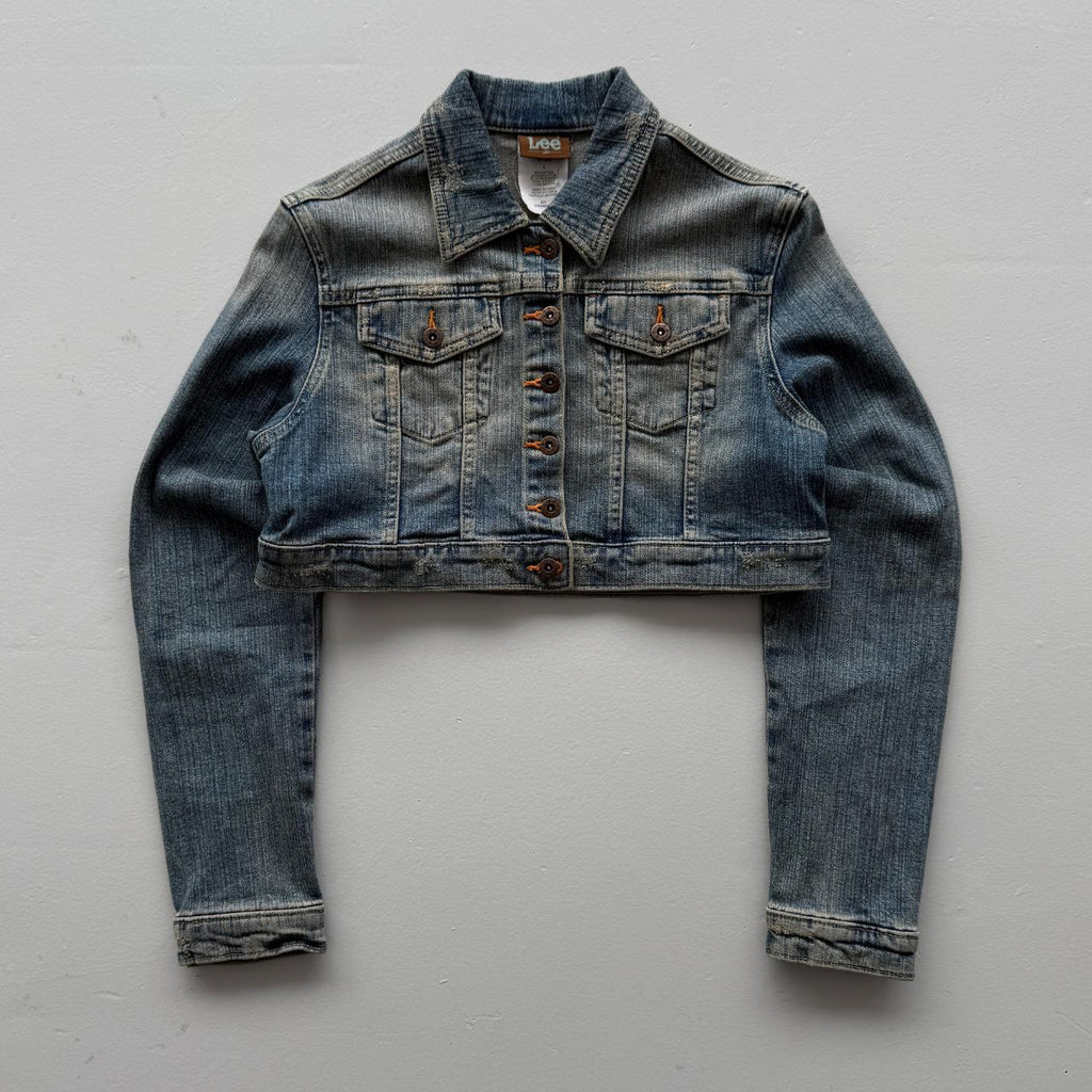 Lee Cropped Denim Vintage Y2K Jacket - Womens Size 8