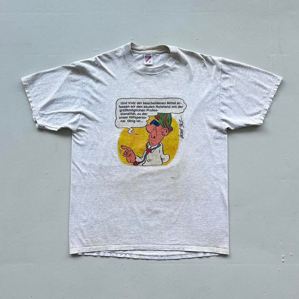 Grey Novelty Cartoon German Airforce Vintage T-shirt - XL