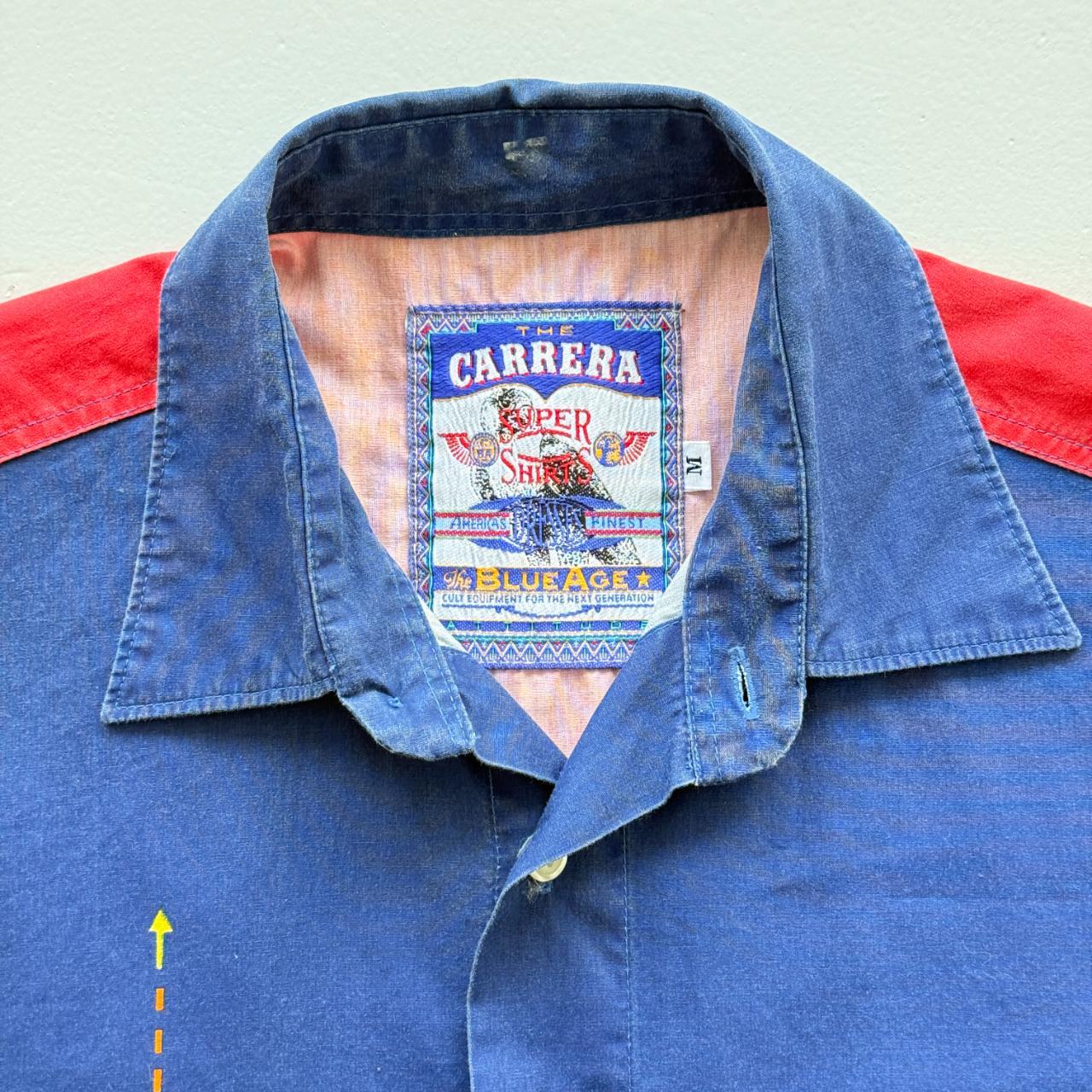Navy Blue Carrera Vintage 90's Summer Lightweight Shirt - Medium
