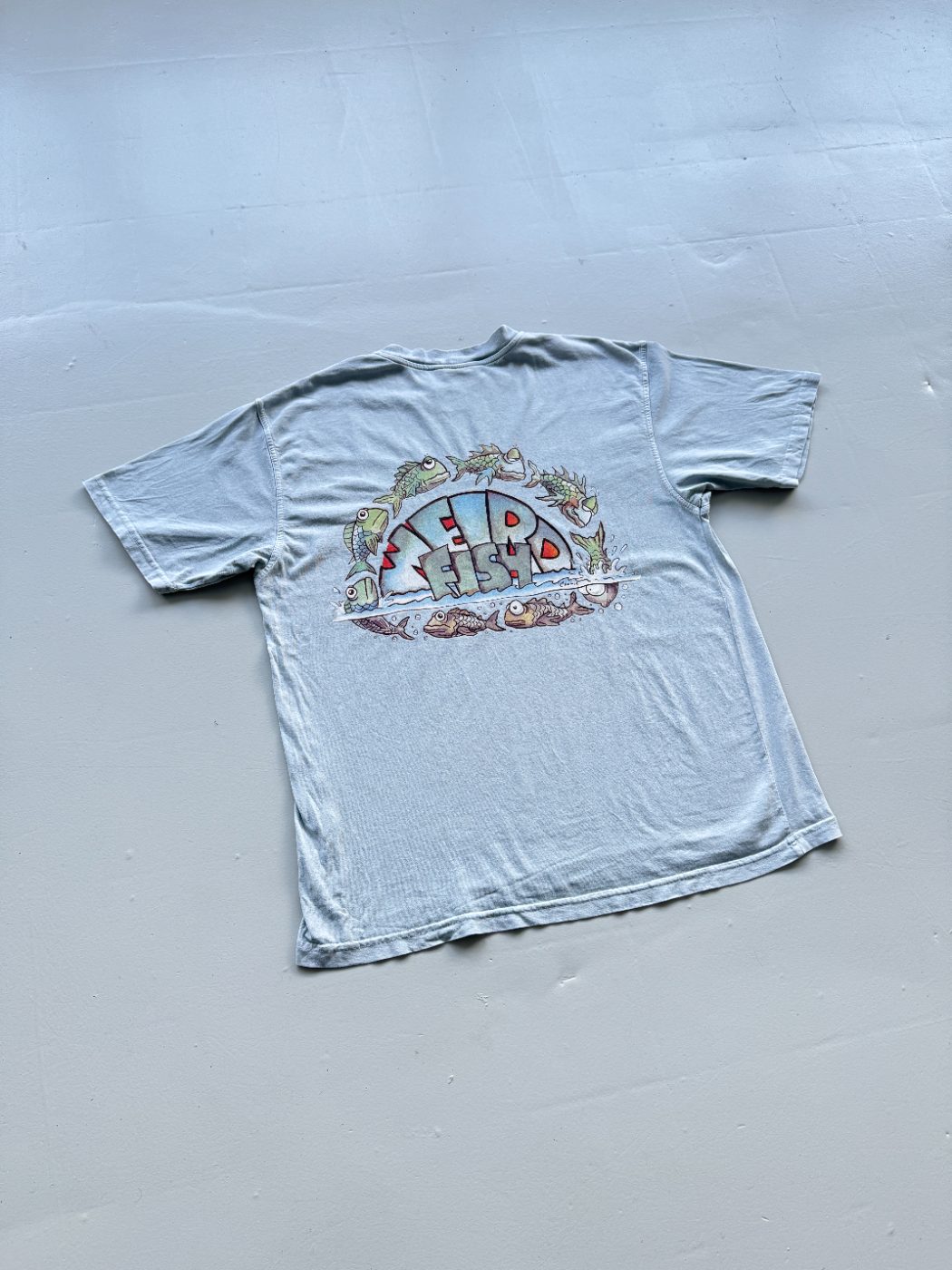 Weird Fish Faded Graphic Vintage T-Shirt - XL