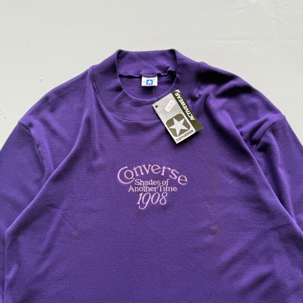 Purple Converse 90's Deadstock Graphic Mock Neck Sweatshirt - Large