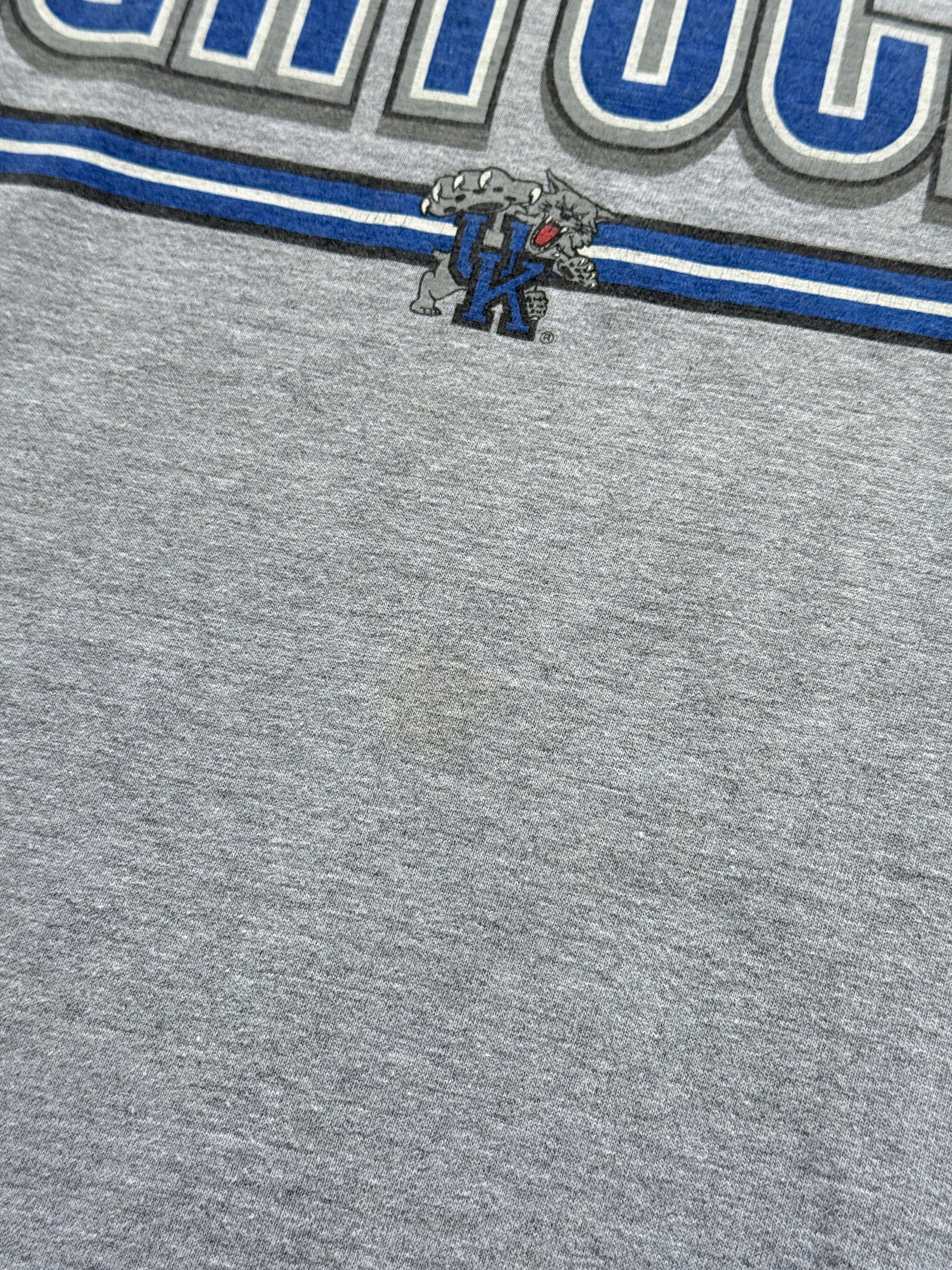 Grey Wildcats Kentucky 00's Vintage Collage Basketball T-Shirt - XL