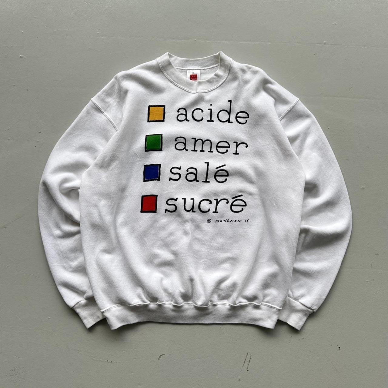 White French Sour Bitter Salty Sweet Cooking 90’s Vintage Graphic Sweatshirt - XL