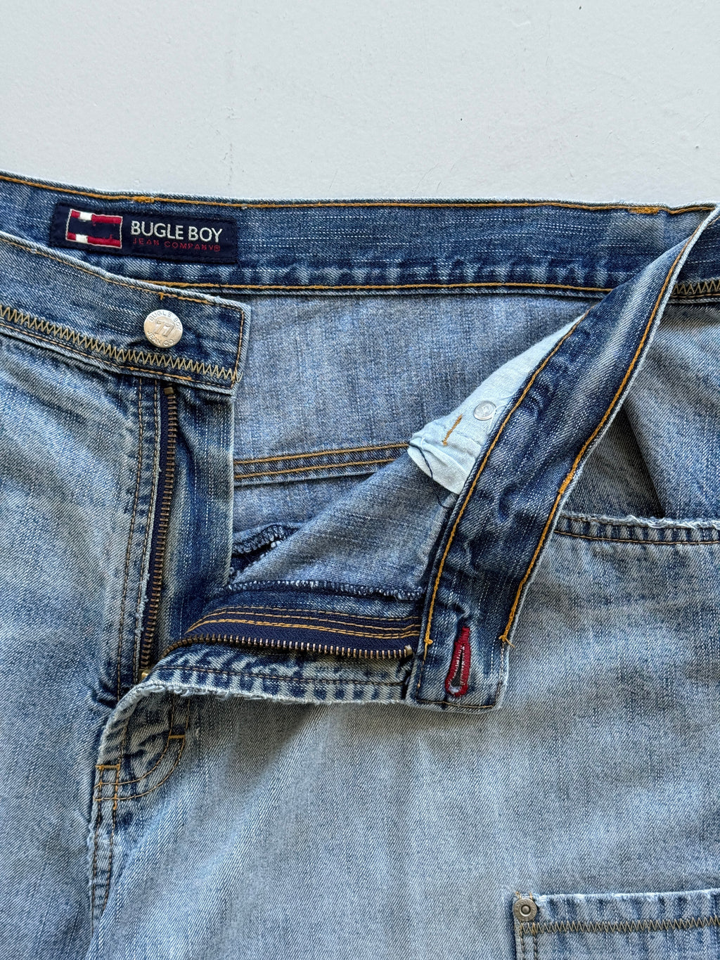 Light Blue Bugle Boy 90's Vintage Baggy Hip Hop Denim Shorts - W39 x L11.5