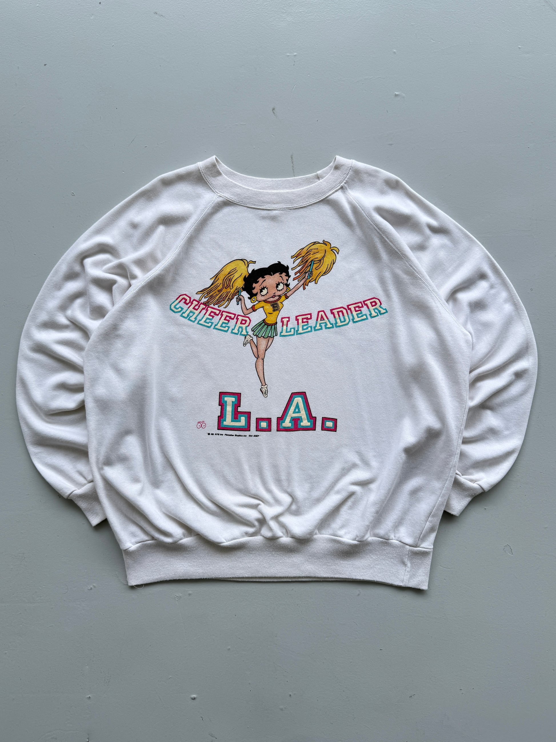 Betty Boop L.A. Cheerleader 80's Vintage Sweatshirt - XL