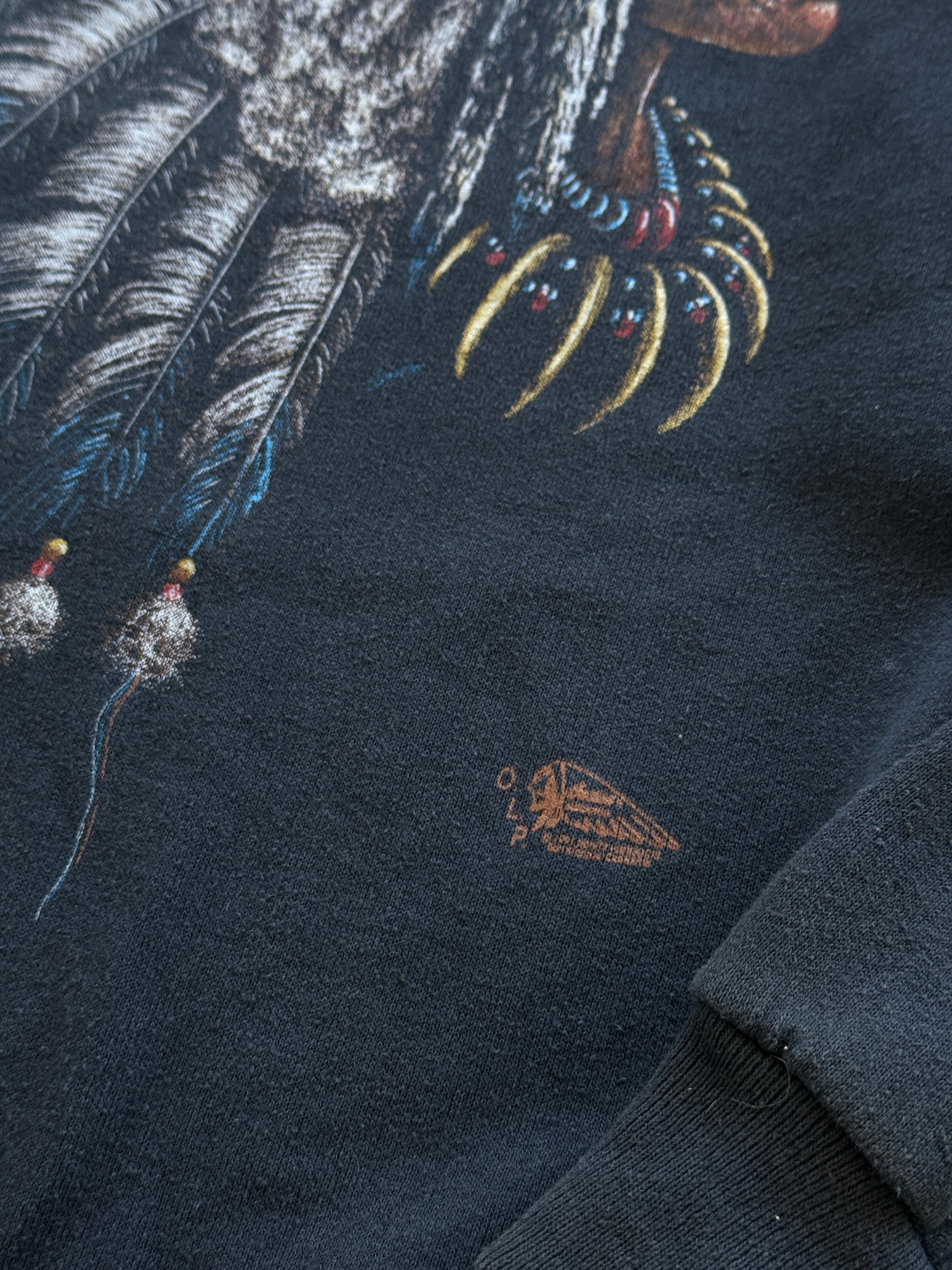 Black Indian Motorcycles 90's Vintage Graphic Biker Sweatshirt Jumper - Large