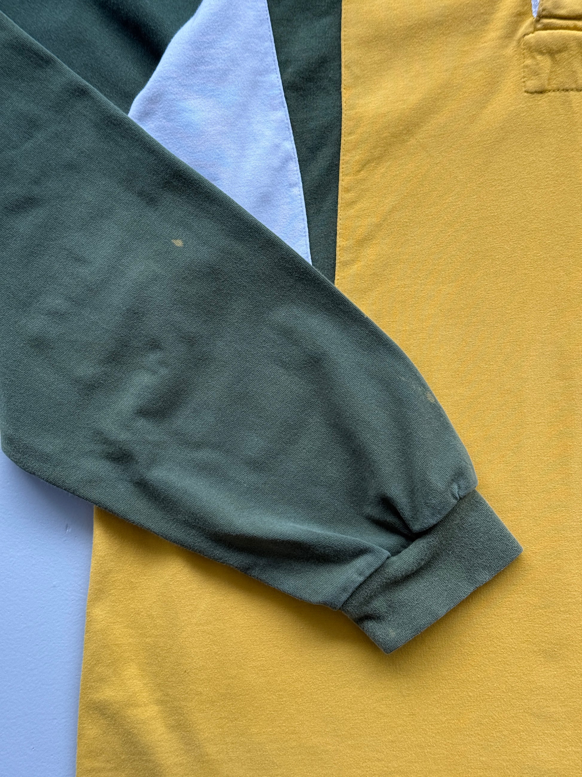 Yellow Australia Wallabies 90's Vintage Long Sleeve Rugby Polo Jersey - Large