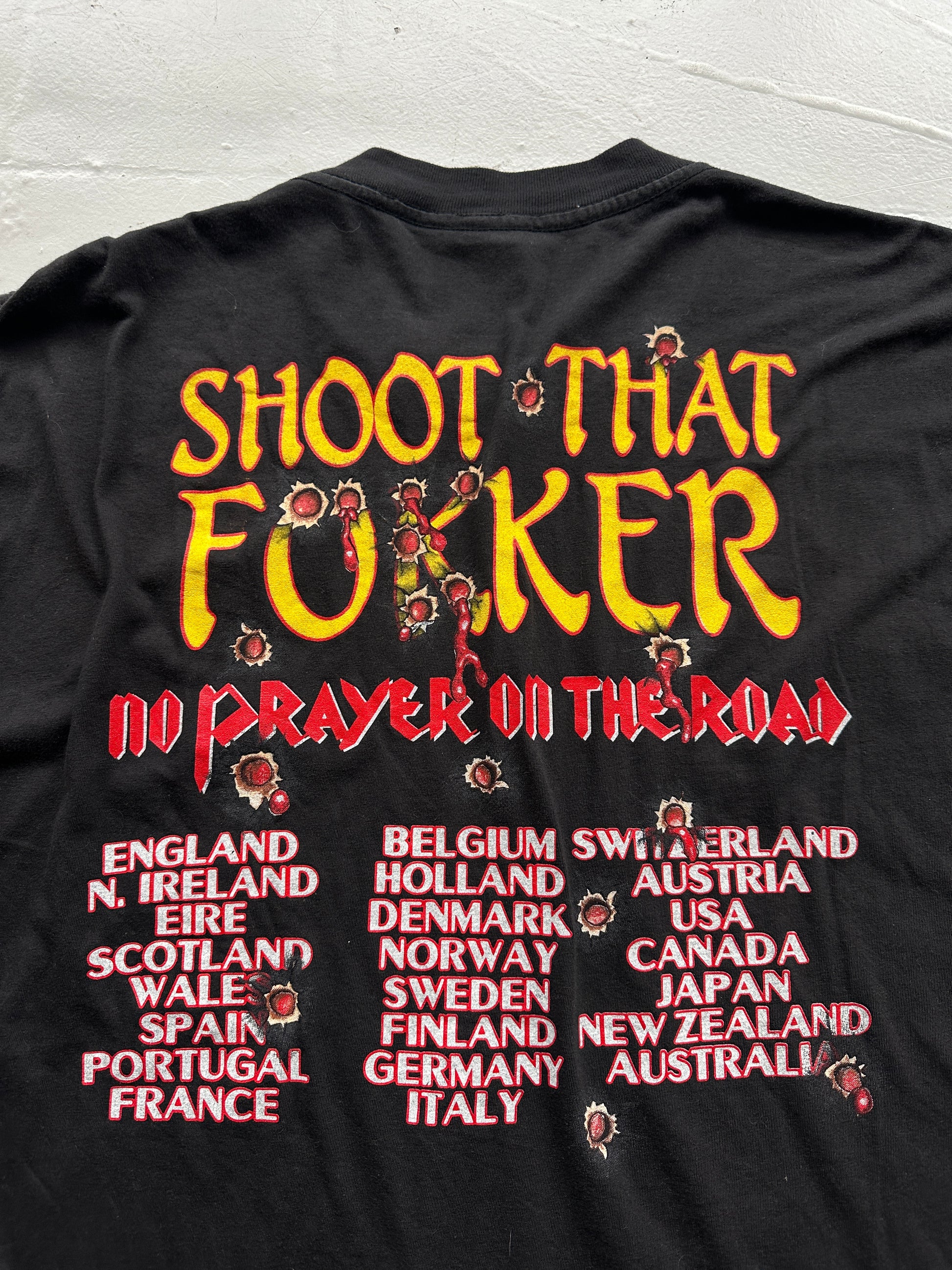 Rare Black Iron Maiden 90's No Prayer on the Road Tour Band T-Shirt - Large