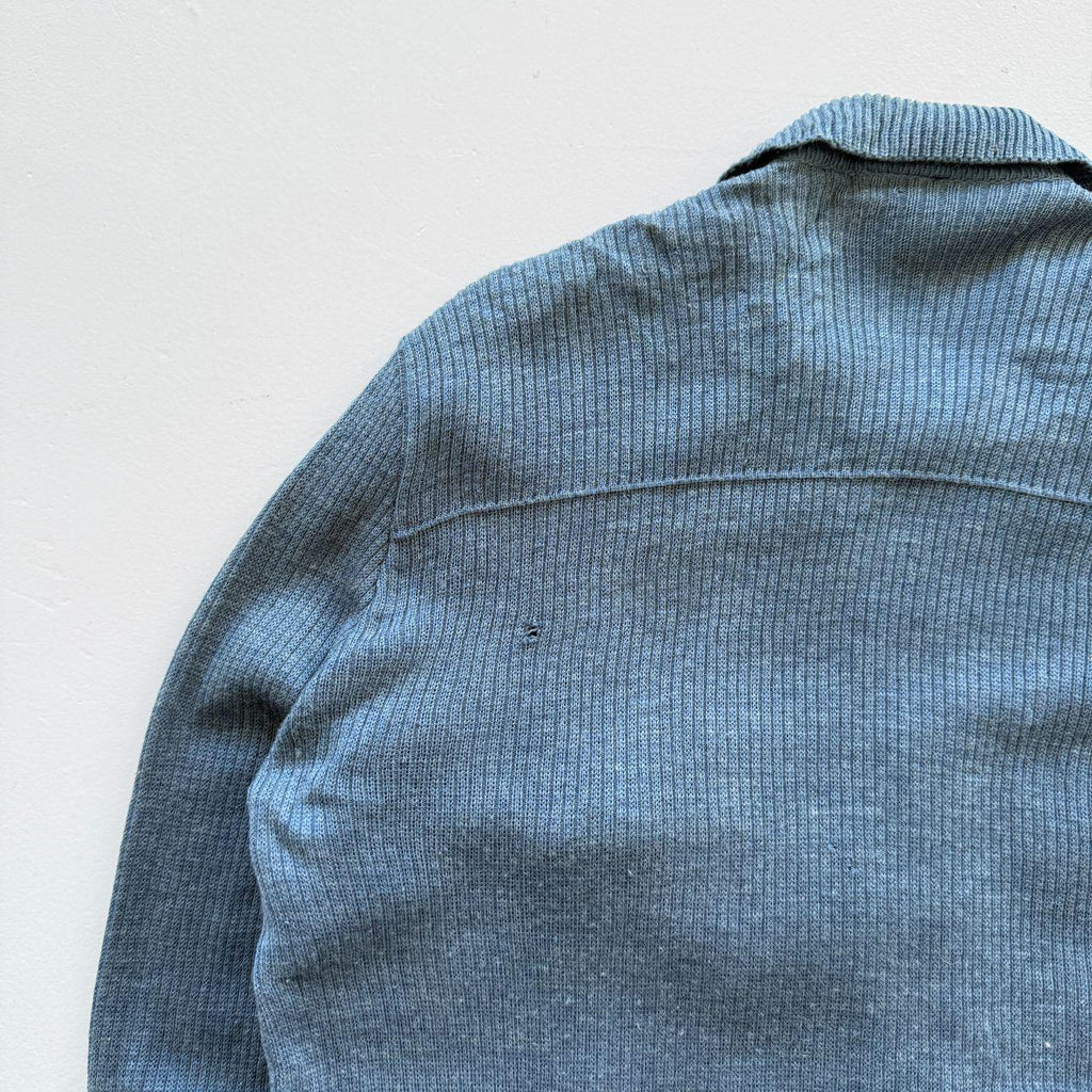 Blue C&A Full Zip Knitted Jacket 80s Knit - Large
