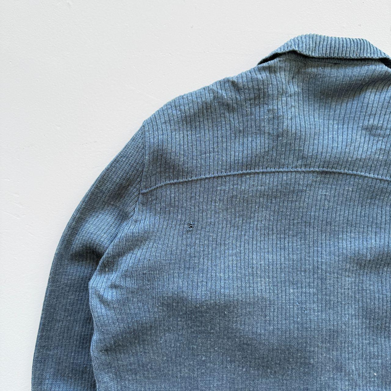 Blue C&A Full Zip Knitted Jacket 80s Knit - Large